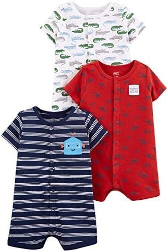 Simple Joys by Carter’s Baby Boys’ Snap-Up Rompers, Pack of 3
