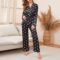 Casual 2PCS Sleepwear Women Rayon Pajamas Set Intimate Silky Shirt&Pants Sleep Suit