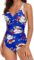 Husmeu Women’s Slimming One Piece Swimsuits Tummy Control Monokini Bathing Suits Criss Cross Backless Plus Size Swimwear