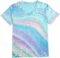 Women Tie Dye V-Neck Shirts Summer Vintage Tunic Tops Fashion Casual Swing Short Sleeve Shirts Blouse Soft Tee