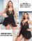 Avidlove Plus Size Babydoll Womens Snap Crotch Lingerie V Neck Lace Nighty Sleepwear L-4XL