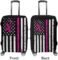 Travel Luggage Cover Suitcase Protector (Breast Cancer Awareness Ribbon American Flag Black)