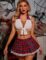 Avidlove Lingerie Set for Women Sexy Lace Two Piece Lingerie Outfits with Tie Top and Mini Pleated Skirt Set