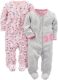 Simple Joys by Carter’s Baby Girls’ Cotton Snap Footed Sleep and Play, Pack of 2