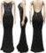 Lrady Womens Elegant Chic Glitter Rhinestones Sexy Sheer Mesh Party Bodycon Wedding Formal Evening Cocktail Long Dress