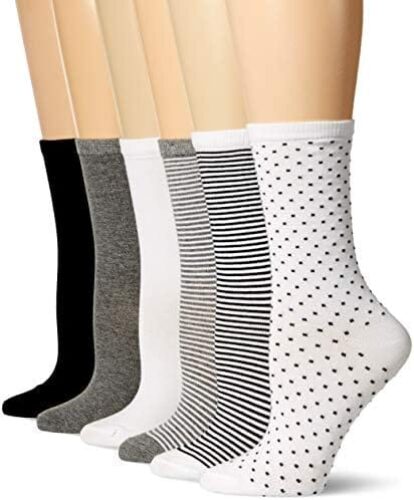 Amazon Essentials Women’s Casual Crew Socks, 6 Pairs