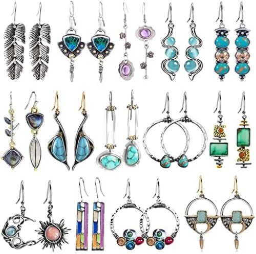 12/14 Pairs Drop Dangle Earrings for Women Boho Jewelry Waterdrop Earrings Set for Girls