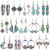 12/14 Pairs Drop Dangle Earrings for Women Boho Jewelry Waterdrop Earrings Set for Girls