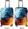 WOEZKEX Red And Blue Fire Luggage Cover Washable Travel Gear Cover 18/24/28/32 Inch Suitcase Protective Cover