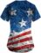 Scrub Tops Women Plus Size American Flag Independence Day V Neck Scrubs 4th of July Nursing Working Uniform
