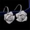 Huggie CZ Flower Dangle Stud Earrings for Women Girls with Charms Fashion Luxury Pave Rhinestone Filigree Camellia Rose Dainty Crystal Drop Dangling Wedding Prom Jewelry Dainty Gifts Valentine Mother’s Day