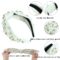 CULHEITE 2 Pack Pearly Knotted Women Headband Jeweled Embellished Gem Hairband White Black Set Luxury Fashion Hair Accessories for Women