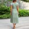 Fashion Women Casual Mid Length Dress Boho Butterfly Sleeve A-Line Long Dress Dresses for Women Summer Dresses