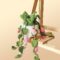 Cute Car Plant Accessories Cute Plant Crochet Car Mirror Suspension Accessories Orchid Potted Crochet Hand Woven Rearview Mirror Accessories Car Accessories Interior (Y)