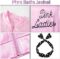 PROMOTED TO BIG SISTER 1950s Lady Women Halloween Cosplay Costume Pink Satin Jacket with Neck Scarfs