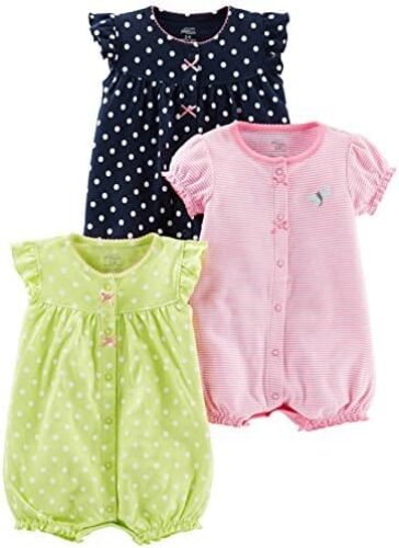 Simple Joys by Carter’s Baby Girls’ Snap-Up Rompers, Pack of 3