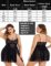 Avidlove Plus Size Lingerie Lace Babydoll Womens Strap Chemise Nightgown V Neck Nighty Mesh Sleepwear Side Slit Nightdress