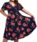 kissmay Plus Size Womens V Neck Floral Cocktail Party Midi Dresses with Pocket
