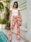 Sunflower Print Wide Leg Trousers: Romwe Women’s Bootcut High Waisted Yoga Pants