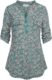 Ninedaily Women’s 3/4 Sleeve Plaid Shirts Zip Floral Casual Tunic Blouse Tops