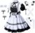 Anime French Maid Apron Lolita Fancy Dress Cosplay Costume Furry Cat Ear Gloves Socks Set(M)