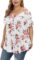 ALLEGRACE Women’s Plus Size Tunic Tops Summer Short Sleeve V Neck Blouses Ruffle Flowy Button Up T Shirts
