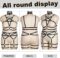 Plus Size Body Harness for Women Gothic Pentagram Full Cage Hollow Out 2 Piece Strappy Bra Garter Belts Set Punk Clothing