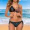 Womens Two Piece Swimsuit American Flag Swimwear Halter String Sexy Triangle Bikini Sets