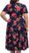 kissmay Plus Size Womens V Neck Floral Cocktail Party Midi Dresses with Pocket