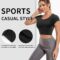 TrainingGirl Women’s Slim Fit Workout Tops Mesh Back Yoga Crop Tops Short Sleeve Athletic Gym Fitness Shirt with Built in Bra