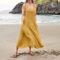 Dress for Women 2024 Summer Tank Dress Sleeveless Solid Color Loose Scoop Neck Long Flowy Beach Dresses with Pocket