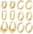 6 Pairs Chunky Gold Hoop Earrings Set for Women 14K Gold Plated Hypoallergenic Thick Open Huggie Hoop Set Jewelry for Gifts