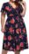 kissmay Plus Size Womens V Neck Floral Cocktail Party Midi Dresses with Pocket