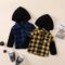 Newborn Boy Girl Buffalo Plaid Flannel Shirt Hoodie Toddler Button Down Top Jacket Outwear Fall Winter Clothes