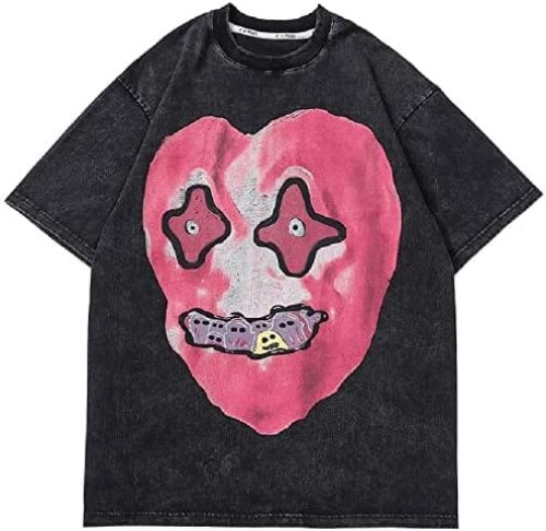 Y2K 90s Vintage Graphic Oversize Shirts Summer Unisex Hipster Printed Casual Tee Streetwear Harajuku Top Tshirt