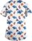 Women’s Halloween Working Uniform Tops with 2 Pockets V-Neck Printed Tunic Uniform Loose Healthcare Shirts