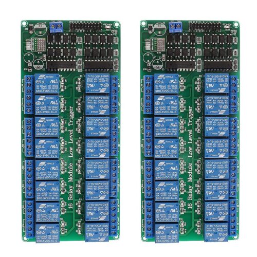 5V 16-Channel Relay Interface Board Module Optocoupler LED LM2576 Power for Arduino DIY Kit PiC ARM AVR (2pcs)
