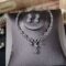 Missgrace Women Fashion Rhinestone Earrings and Rhinestone Necklace Elegant Jewelry Set Bridal Wedding Party Hair Jewelry Bridal Statement Necklace