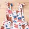 Zoiuytrg Toddler Baby Girl 4th of July Romper Outfit Cow American Flag Print Sleeveless Jumpsuit Bodysuit Summer Clothes