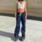 UAURORAO Women Streetwear Sweatpants Elastic Waist Loose Wide Leg Joggers Y2k Star Print Baggy Cargo Pants Punk Harajuku 90s