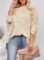 Dokotoo Women’s Casual Boat Neck Off The Shoulder Long Sleeve Waffle Knit Loose Tunic Tops Blouses Shirts