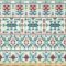 Ambesonne Ethnic Fabric by The Yard, Native Traditional Art with Mexican Cultural Origins Geometric Borders Triangles, Stretch Knit Fabric for Clothing Sewing and Arts Crafts, 1 Yard, Blue Red