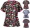 NBXNZWF Womens Under Scrub Tops Animal Printed Scrubs Stretch Dog Cat Pattern Uniforms Cute Pattern Nursing Workwear
