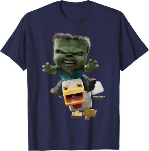 A Minecraft Movie Chicken Jockey Baby Zombie Attack T-Shirt