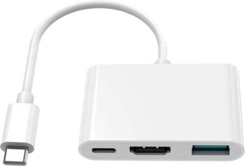 AIRSKY USB C to HDMI Adapter for iPhone 15/16 to TV, USB-C Digital AV Multiport Adapter, Fast Charging Forward and Reverse, 4K HDMI &USB3.1, Compatible for Iphone15, Iphone16, MacBook Pro, Ipad Pro