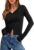 ANRABESS Women Long Sleeve Button Down Shirts Ribbed Knit Slim Fitted Crop Tops 2025 Fall Y2K Dressy Casual Trendy Outfits