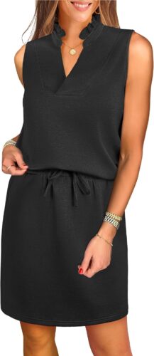 ANRABESS Womens 2 Piece Outfits Tennis Workout Summer Sets Sleeveless Top And Skirt 2025 Casual Lounge Short Set Sweatsuit