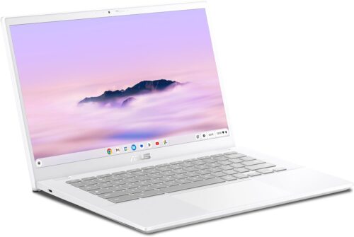 ASUS Chromebook Plus CX34 Laptop with Google AI, 14″ Display (1920×1080), Intel® Core™ i3-1215U Processor, 8GB RAM, 256GB UFS Storage, ChromeOS, White, CX3402CBA-DH386-WH