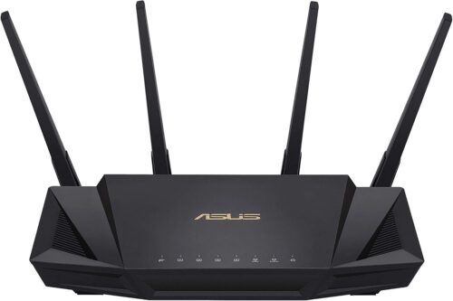 ASUS RT-AX3000 Ultra-Fast Dual Band Gigabit Wireless Router – Next Gen WiFi 6, Adaptive QoS, and AiProtection by Trend Micro | 1x WAN, 4x 1G LAN, 1x USB 3.0 – AiMesh Compatible