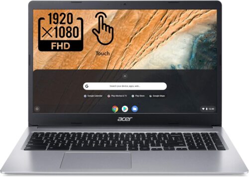 Acer 2022 Chromebook 315 15.6″ Full HD 1080p IPS Touchscreen Laptop PC, Intel Celeron N4020 Dual-Core Processor, 4GB DDR4 RAM, 64GB eMMC, Webcam, WiFi, 12 Hrs Battery Life, Chrome OS, Silver